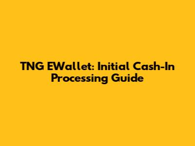 TNG EWallet: Initial Cash-In Processing Guide